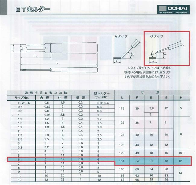 ochiai eth o-type卡簧鉗