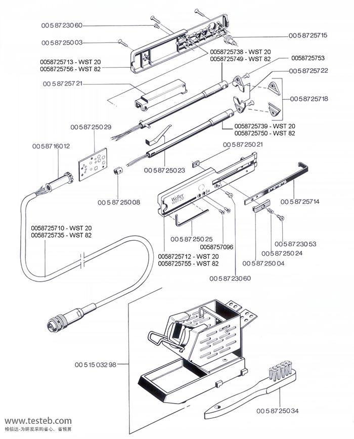 WST82熱剝鉗手柄部件圖